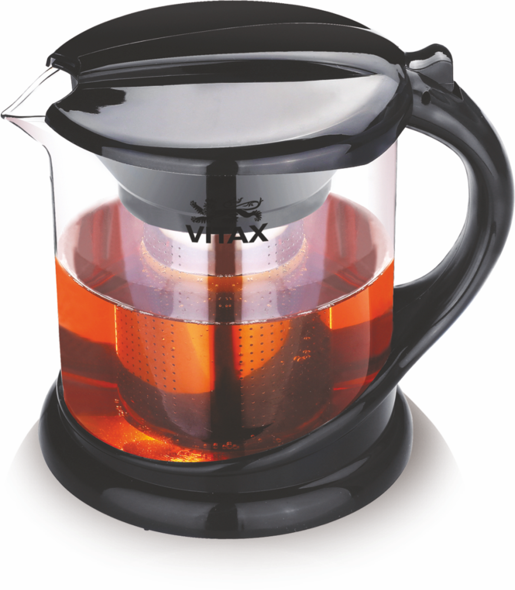 Чайник заварочный Vitax из жаропрочного стекла с ситечком, для заваривания чая и трав объемом 1 литр.
