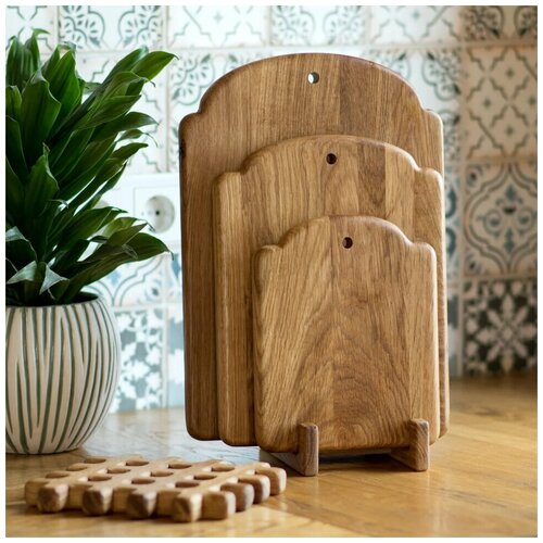 Набор разделочных досок Прованс из дуба Мануфактура Голубиных 3 доски на подставке 9371₽