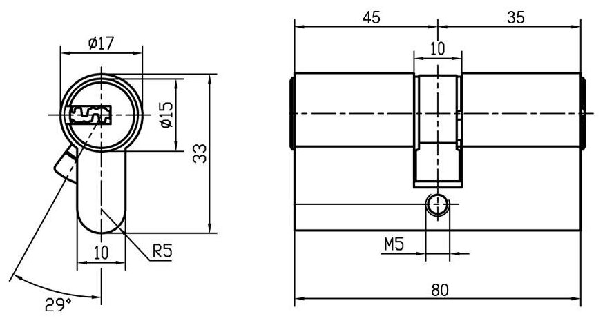 Doorlock Цилиндр V 2200Z N серия Variant, никелированный, 35x45мм, 5 ключей 79002 . - фотография № 2