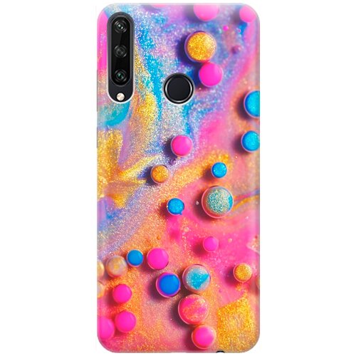 фото Re:pa накладка transparent для huawei y6p с принтом "разноцветные капли красок"