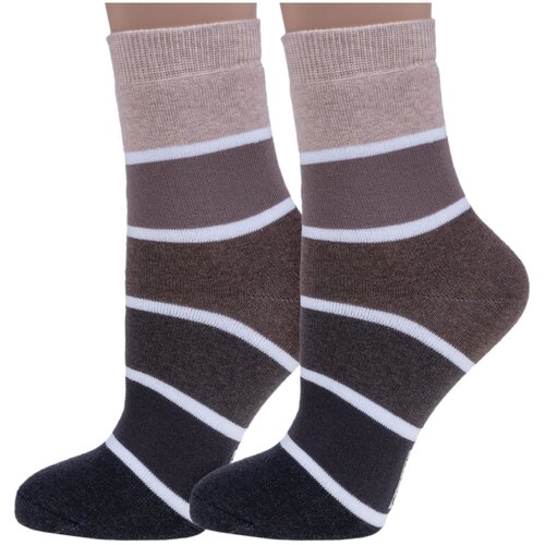 фото Женские носки conte укороченные, махровые, размер 23, коричневый