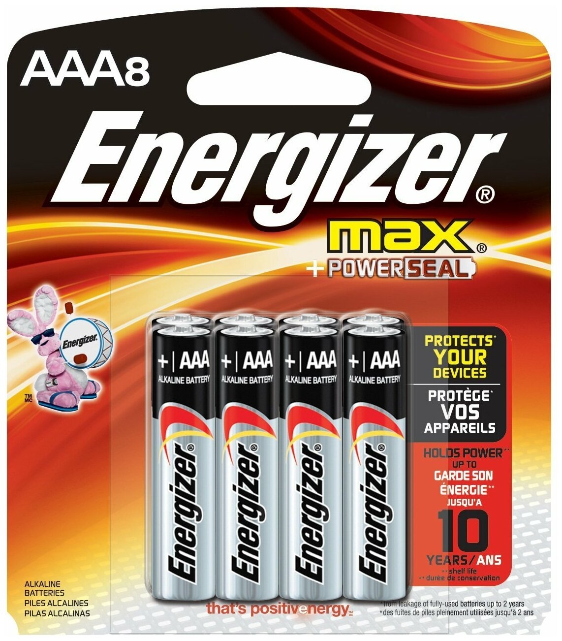 Батарейка AAА щелочная Energizer LR03 8BL MAX в блистере 8шт.