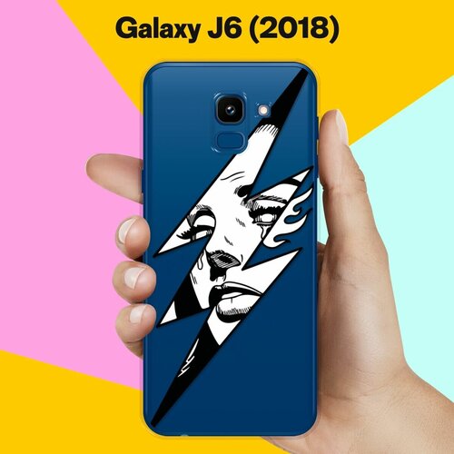 силиконовый чехол на samsung galaxy j6 2018 самсунг джей 6 плюс с эффектом блеска грампластинка Силиконовый чехол Молния на Samsung Galaxy J6 (2018)