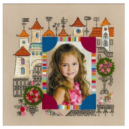 риолис панно для фотографии рыцарский замок 1617 Набор для вышивания Панно для фотографии. Замок принцессы 30x30 см Риолис