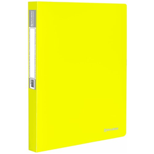 BRAUBERG Папка-дисплей на 40 вкладышей Neon А4, 25 мм, желтый папка 40 вкладышей brauberg neon 25 мм неоновая зеленая 700 мкм 227452