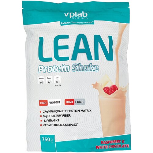 Протеин vplab Lean Shake, 750 гр., малина-белый шоколад vplab lean protein shake 750 г банан