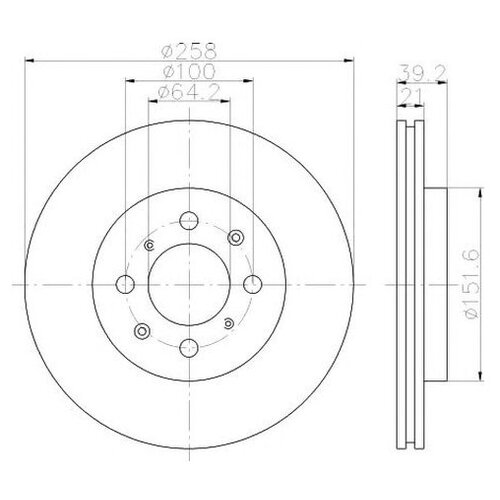 фото Тормозной диск hella 8dd 355 114-451 для honda city, jazz ii