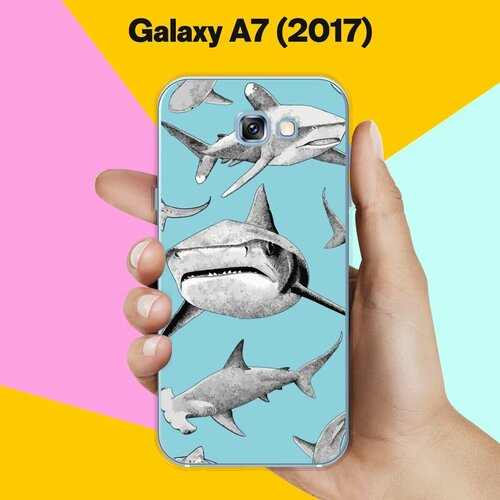 силиконовый чехол мифическая лошадь на samsung galaxy a7 2017 самсунг галакси а7 2017 Силиконовый чехол на Samsung Galaxy A7 (2017) Акулы / для Самсунг Галакси А7 2017