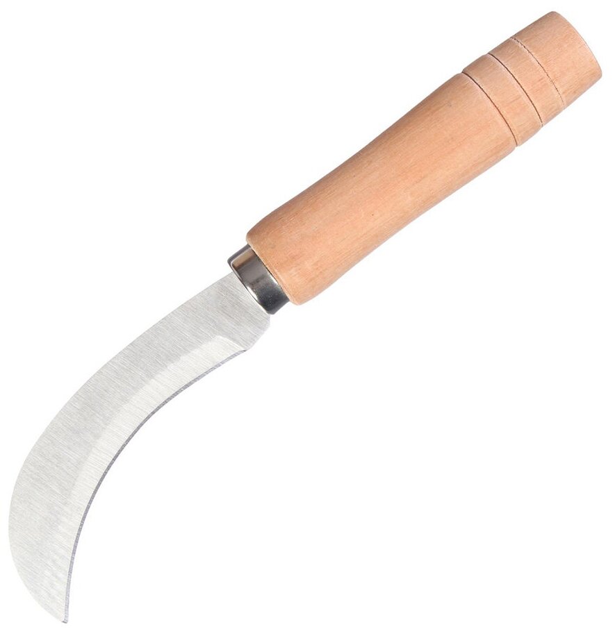 Нож садовый, 18 см, толщина лезвия 1 мм, с деревянными ручками - фотография № 1