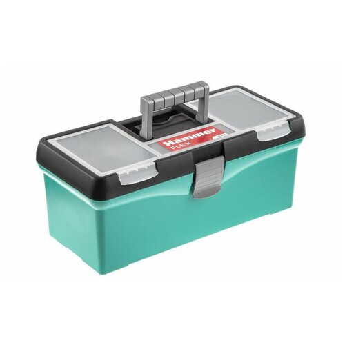 Ящик Hammer Flex 235-012, 38x17.5x15.5 см, 15'' , зеленый/черный ящик для инструментов органайзер для хранения строительный 290х150х160мм с морозостойким замком