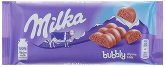 Шоколад Milka Bubbles молочный пористый, 90 г