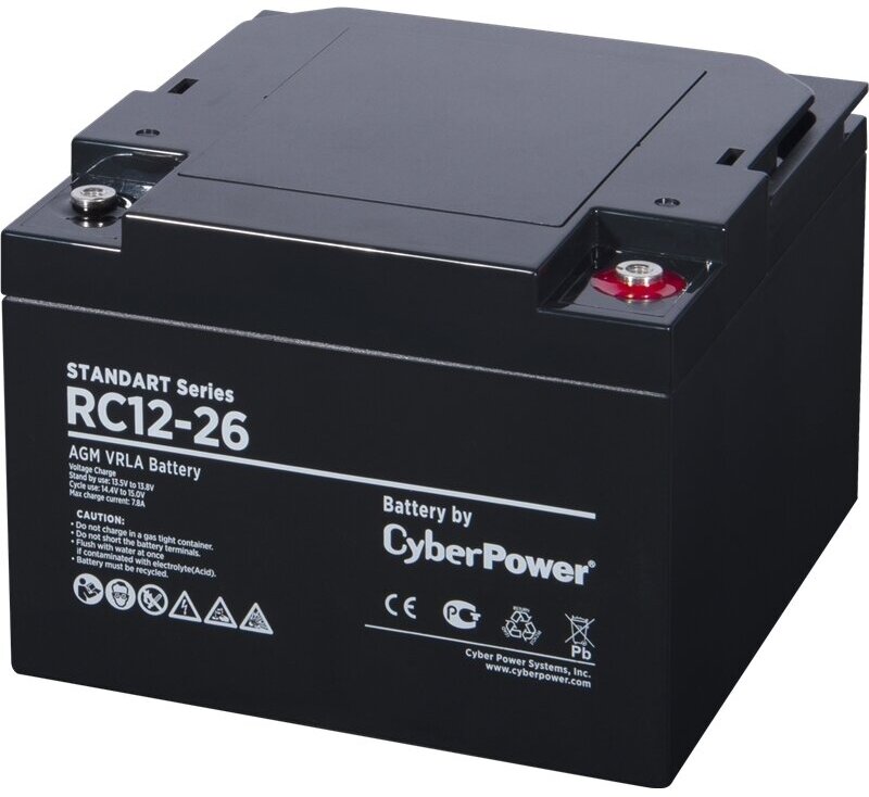 Аккумуляторная батарея SS CyberPower RC 12-26 / 12 В 26 Ач RC 12-26 Battery CyberPower Standart seri .