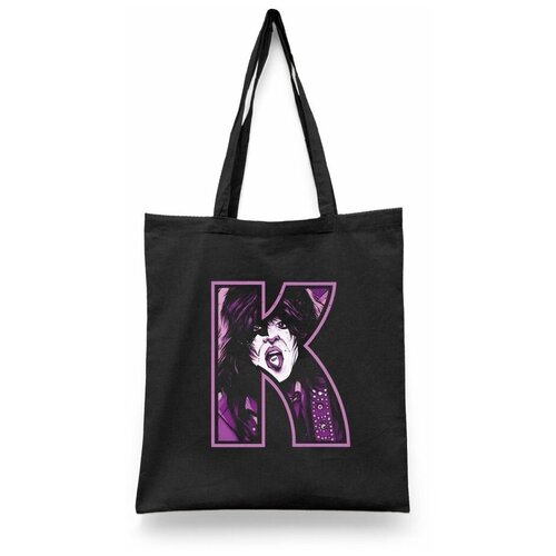 фото Сумка-шоппер унисекс каждому своё "kiss/рок группа" черная