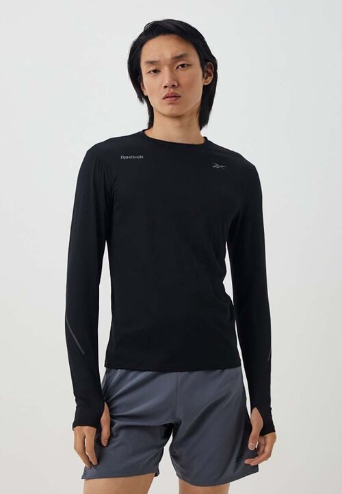 Лонгслив Reebok Reebok SPEED LONG SLEEVE T-SHIRT, размер S, черный