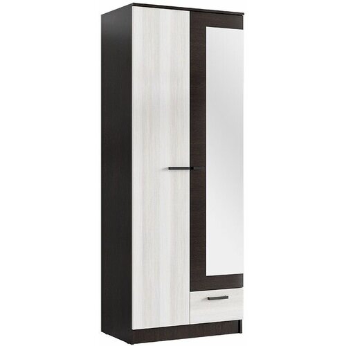 Шкаф Адель с зеркалом и выдвижным ящиком Венге/Лоредо, 800