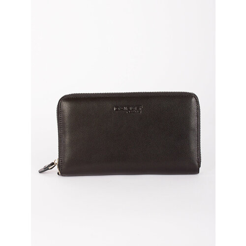 Портмоне Dairos, на молнии, отделения для карт и монет, потайной карман, черный