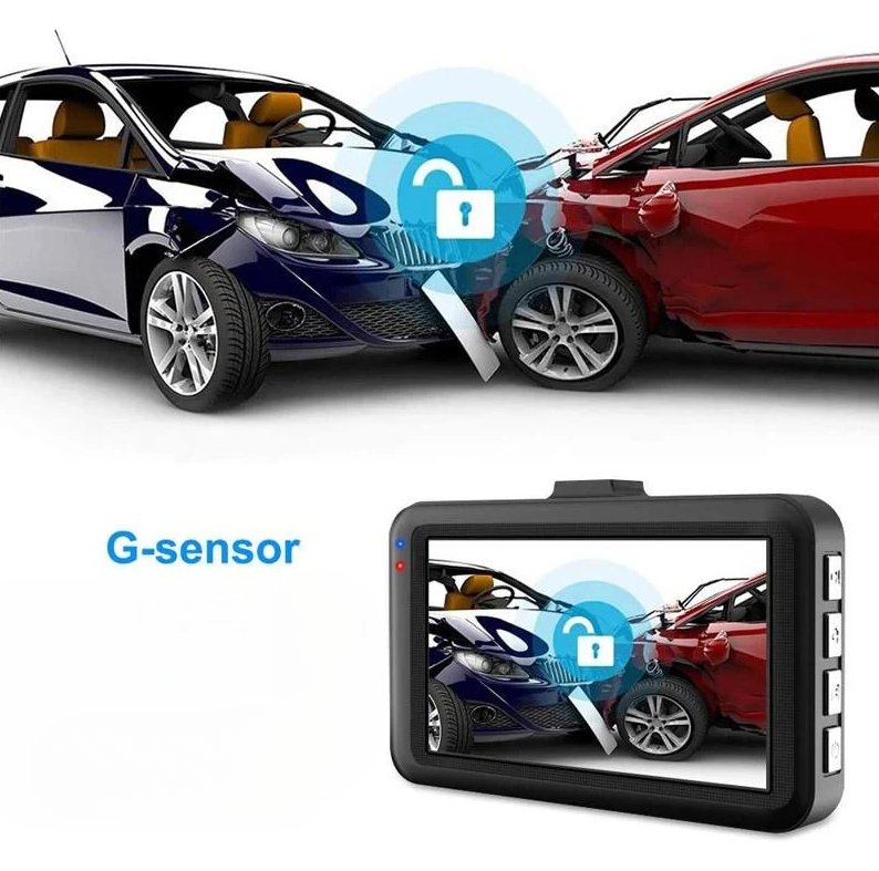 Автомобильный видеорегистратор Full HD 1080P c LCD дисплем / Датчик удара G-Sensor / Угол обзора 170° / HDR