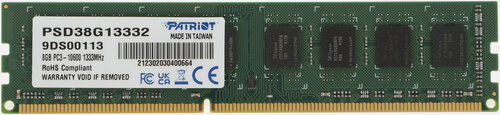 Изображение товара Оперативная память Patriot PSD38G13332 DDR3 - 1x 8ГБ 1333МГц, DIMM, Ret