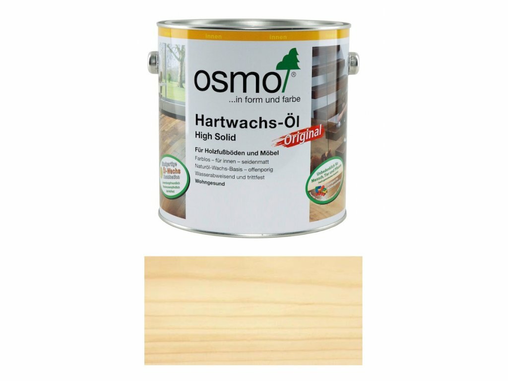 Масло-воск OSMO Hartwachs-Öl Original, 3062 бесцветный матовый, 0.75 л