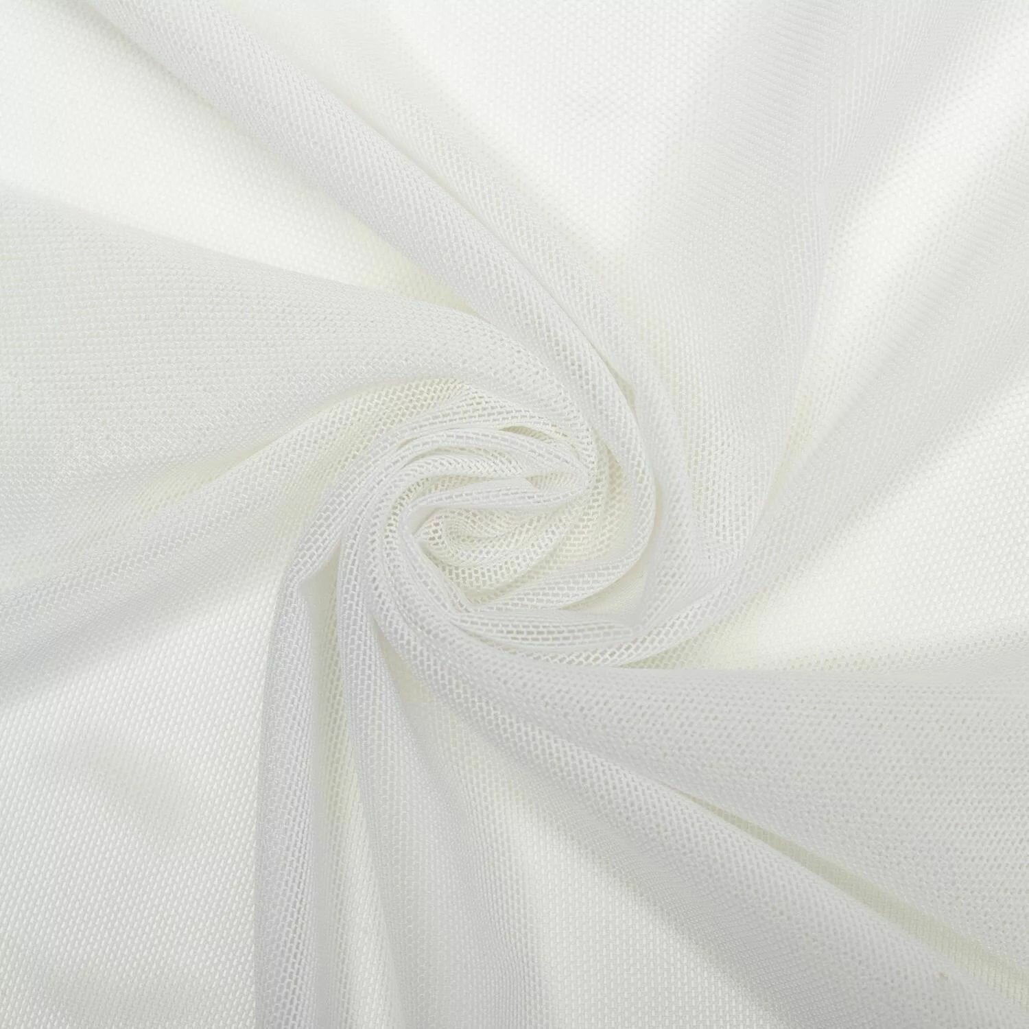Ткань сетка трикотажная эластичная стрейч для белья, купальников, одежды Белая Ширина - 155 см Длина - 1 метр Плотность - 90 г/м