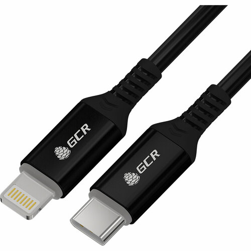 разъем gcr microusb usb type c uc3u2mf черный GCR Кабель PREMIUM 0.25m TypeC/Lightning MFI POWER DELIVERY 18 W, быстрая зарядка, черный силикон, AL case черный, черный ПВХ, GCR-54459 Greenconnect GCR-54459