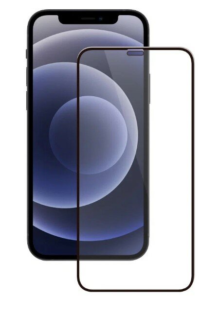 Защитное стекло для Apple iPhone 12 mini полноэкранное олеофобное с рамкой ( эпл айфон 12 мини )