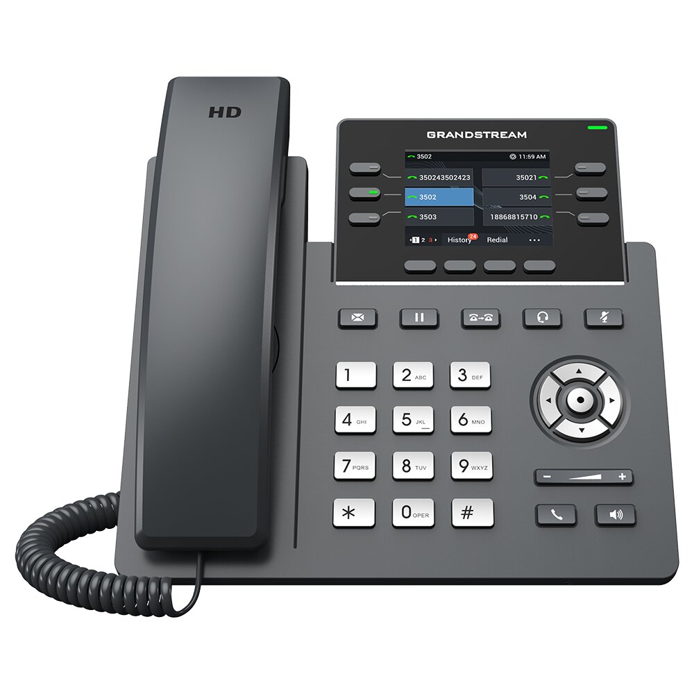 IP-телефон Grandstream GRP-2613, 3 SIP аккаунта, 2,4 дюйма цветной дисплей 320 x 240, конференция на 3 абонентов, поддержка EHS.