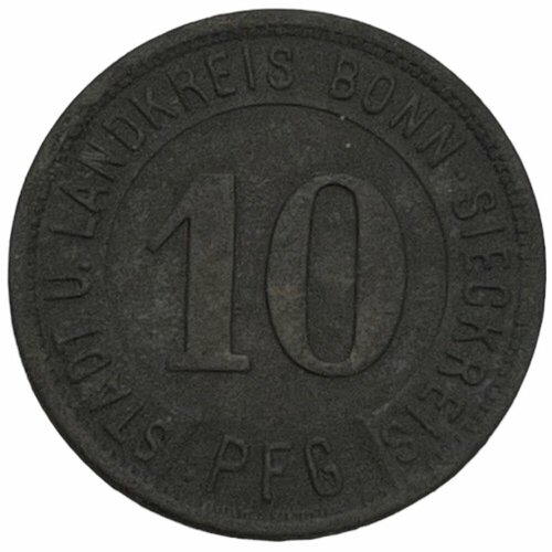 Германия (Германская Империя) Бонн 10 пфеннигов 1919 г. (2)