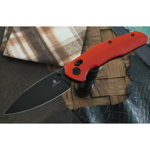 фото Складной нож bestechman ronan, сталь 14c28n, рукоять красныйg-10 bestech knives