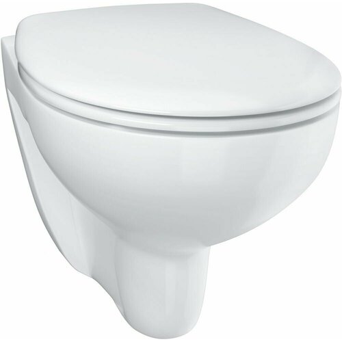 Унитаз подвесной Grohe Bau Ceramic 39351000 с сиденьем микролифт безободковый чаша унитаза подвесная grohe bau ceramic 39351000 с горизонтальным выпуском белый