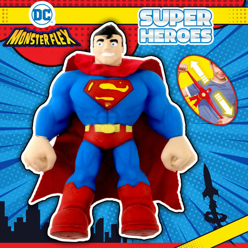 Игрушка антистресс 1TOY MONSTER FLEX SUPER HEROES, Superman тянущаяся фигурка 15см