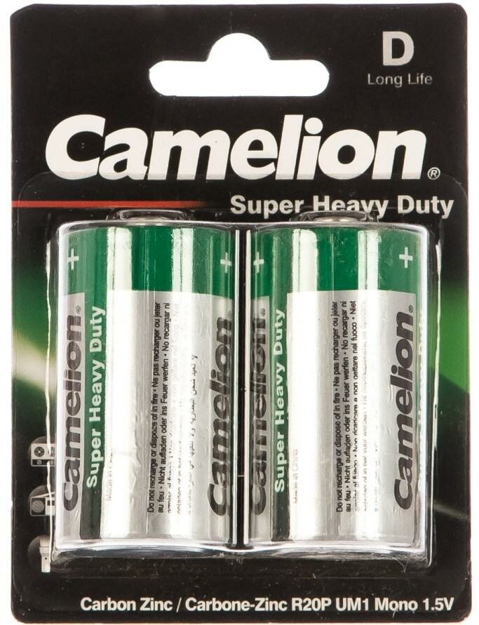 Батарейка Camelion R20 BL-2 1.5В