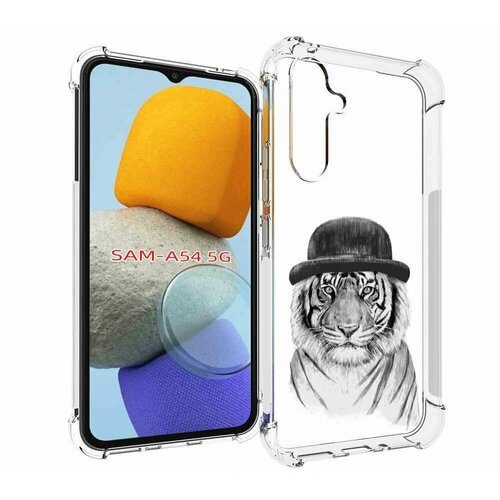 Чехол MyPads тигр британец для Samsung Galaxy A54 задняя-панель-накладка-бампер
