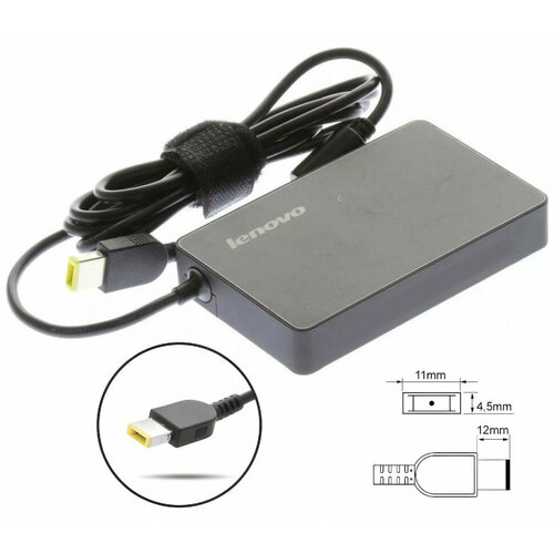 Зарядное устройство для ноутбука Lenovo Flex 2 15D, 20V - 3.25A, 60 Вт (Штекер: разъём прямоугольный) Slim