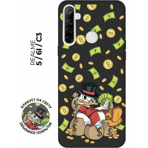 Матовый чехол Rich Scrooge для realme 5 / 6i / C3 / Рилми 5 / 6 ай / С3 с 3D эффектом черный матовый чехол cheers для realme 5 6i c3 рилми 5 6 ай с3 с 3d эффектом красный