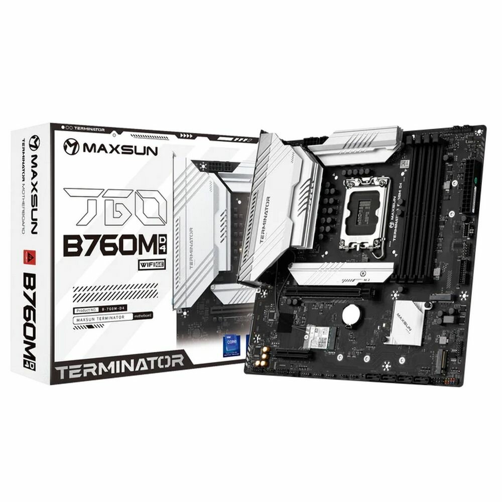 Материнская плата Maxsun MS-Terminator B760M D4 WIFI6E 1700, B760, mATX, RTL