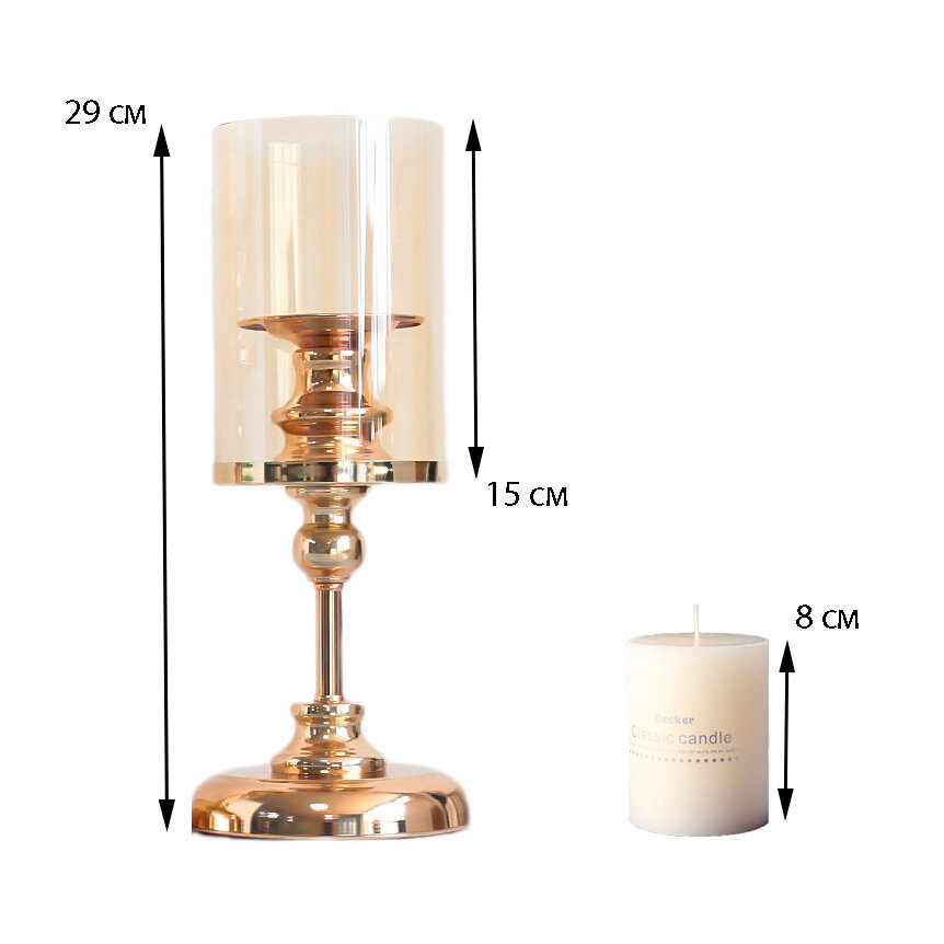 Подсвечник для свечей, золотой 29 см - фотография № 2