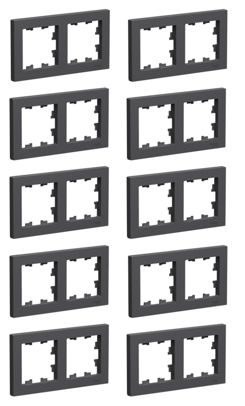 Рамка 2-постовая универсальная Schneider Electric/Systeme Electric AtlasDesign, базальт ATN001402 (комплект 10шт.)