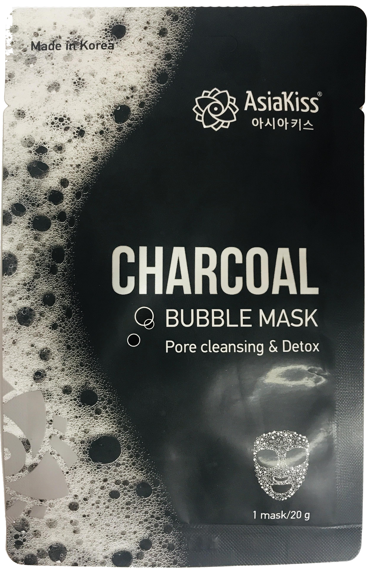 Маска для лица AsiaKiss charcoal bubble mask черная пузырьковая маска с экстрактом древесного угля 20мл AsiaKiss International Corporation - фото №4