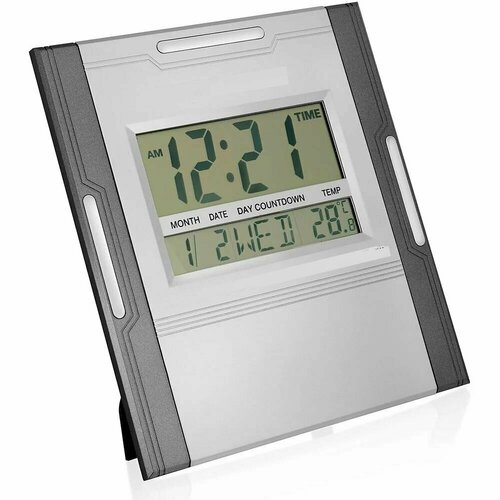 Часы настенные электронные с календарем, термометром, будильником