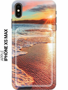 Силиконовый чехол на Apple iPhone XS Max / Эпл Айфон Икс Эс Макс с рисунком "Залитый светом пляж" с карманом