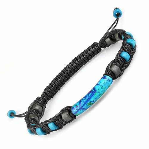 фото Плетеный браслет everiot, размер 18 см, голубой