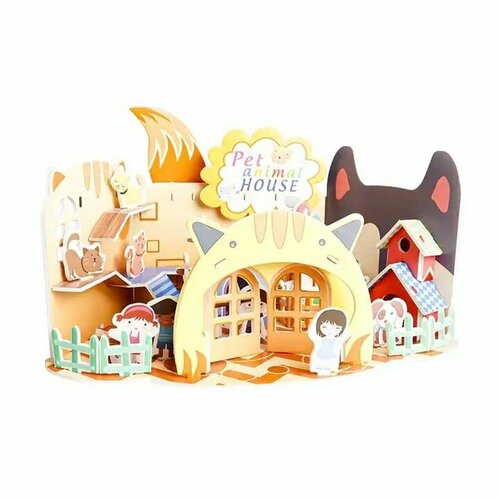 Объемный 3д пазл конструктор развивающий из картона DIY TOY 