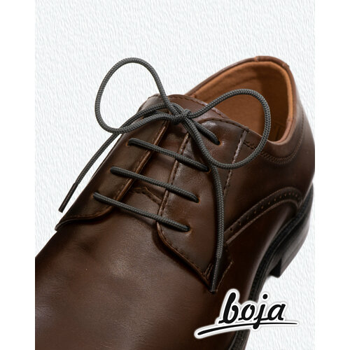 Шнурки для обуви BOJA (ЭКО), для туфель серые; круглые; тонкие 2 мм; 70 см, НЕ эластичные; НЕ резиновые; НЕ силиконовые; без фиксаторов