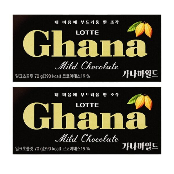 Мягкий шоколад Ghana Lotte, 70 г х 2 шт