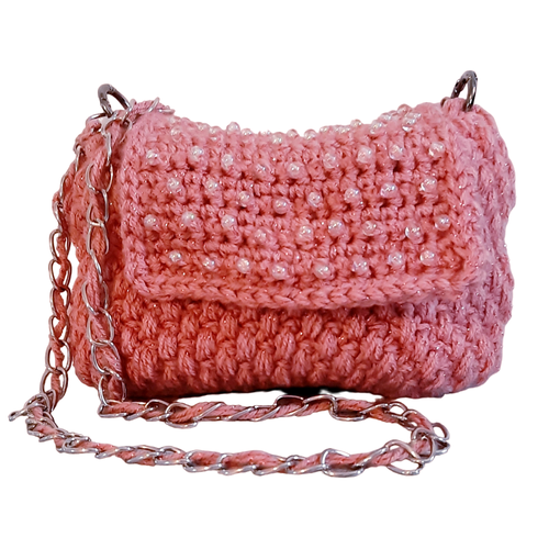 фото Сумка клатч , фактура вязаная, розовый, коралловый м.о.н.