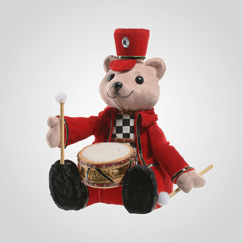 Новогодний Медвежонок-Барабанщик Красный Бархат