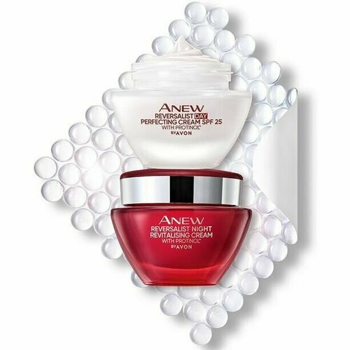 AVON Набор Дневной и ночной крем для лица ANEW Совершенство. Обновление SPF 25, 2х50 мл