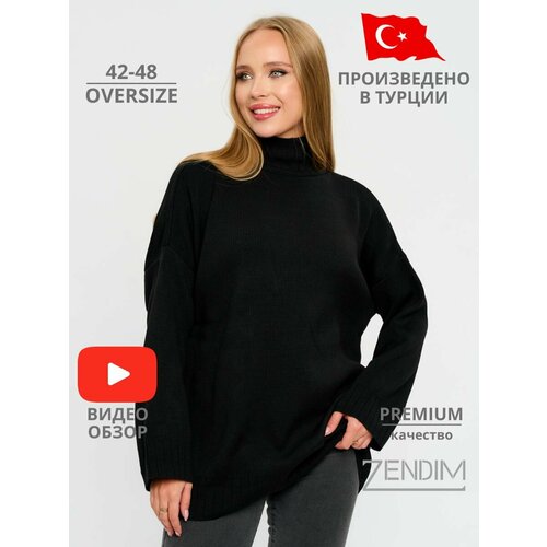 фото Свитер zendim, размер oversize, черный