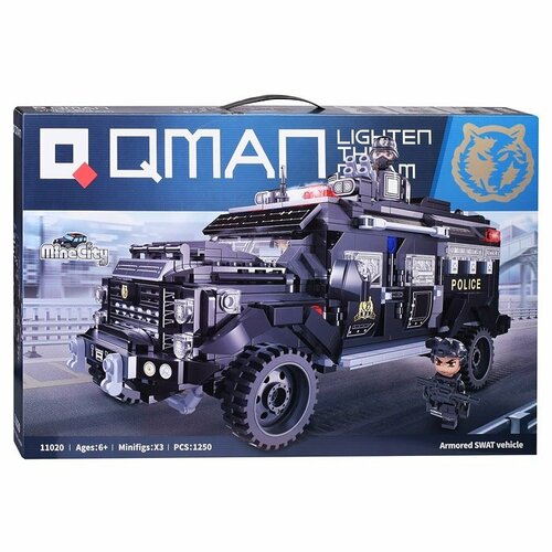 конструктор qman 11020 техника название 1250 дет Конструктор Qman Машина 1250 деталей, для детей с 6 лет, в коробке (11020)